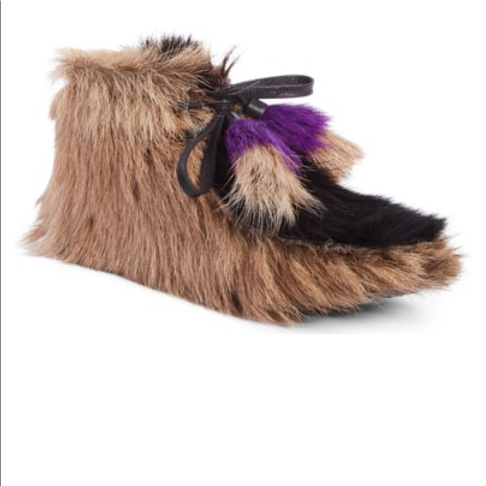 Prada Genuine Shearling And Goat Hair Bootie